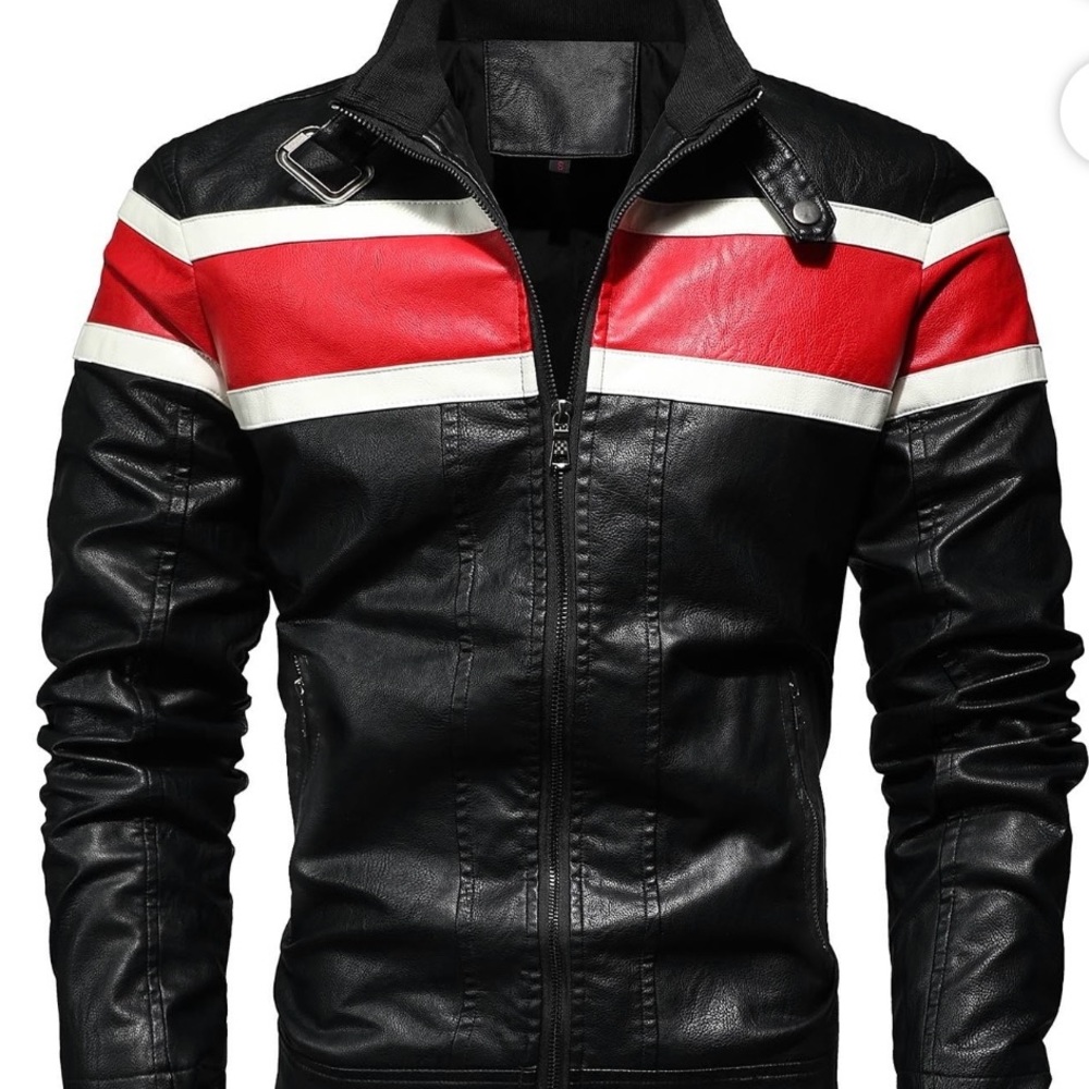 Black and Red Men's Motorcycle Jacket